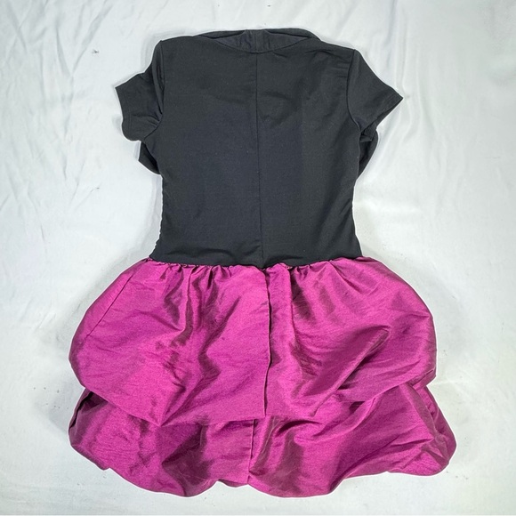 Secret Charm Girl’s Black Purple Ruched Ballon Dress - Picture 5 of 5